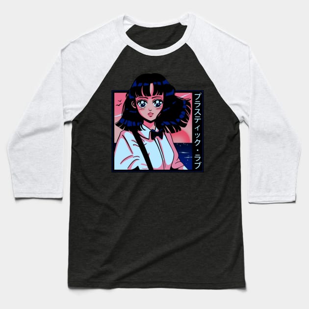 Plastic Anime Love Baseball T-Shirt by Pescapin